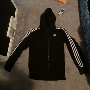 Black Adidas hoodie zip up